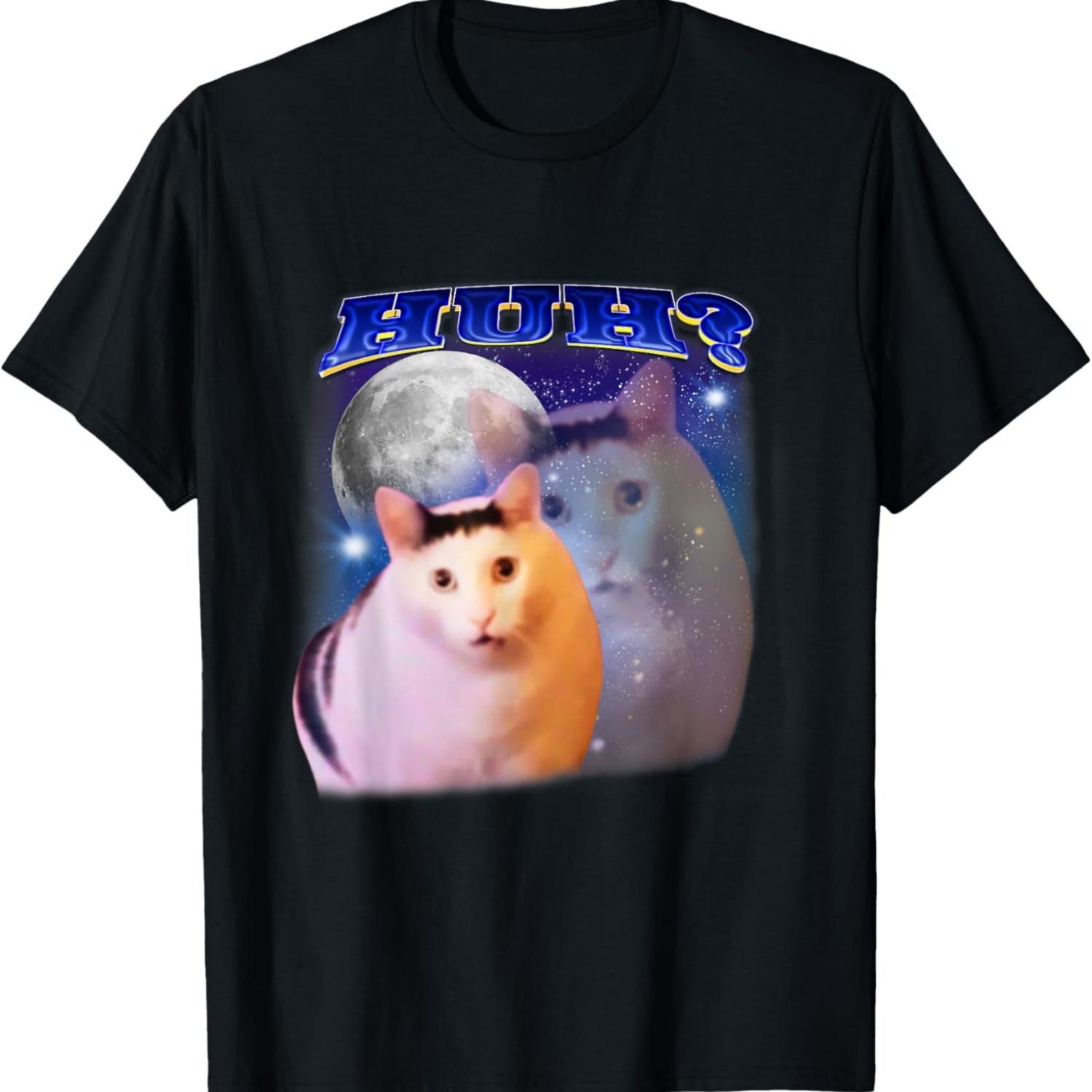 Funny Meme Huh Cat T-Shirt S