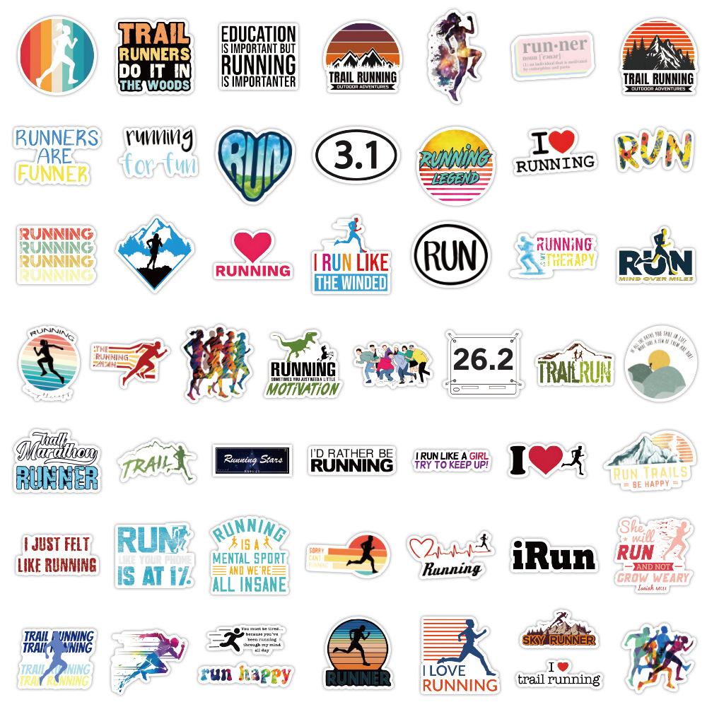 1050105Pcs Track And Field Athletics Stickers Cartoon Running Sports Outdoor And Indoor Scrapbook Sticker Diy Cup Kids Toys