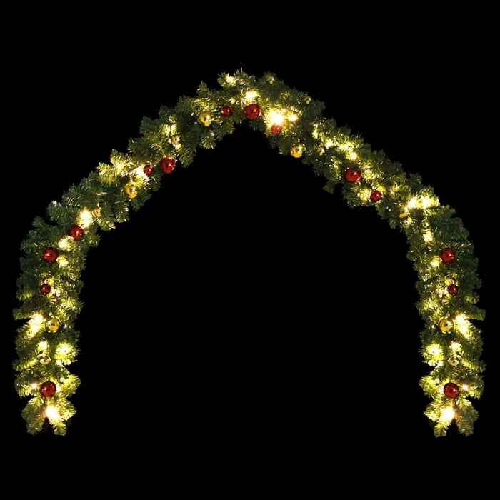 VidaXL Guirlande de Noël décorée avec boules et lumières LED 10 m 246407