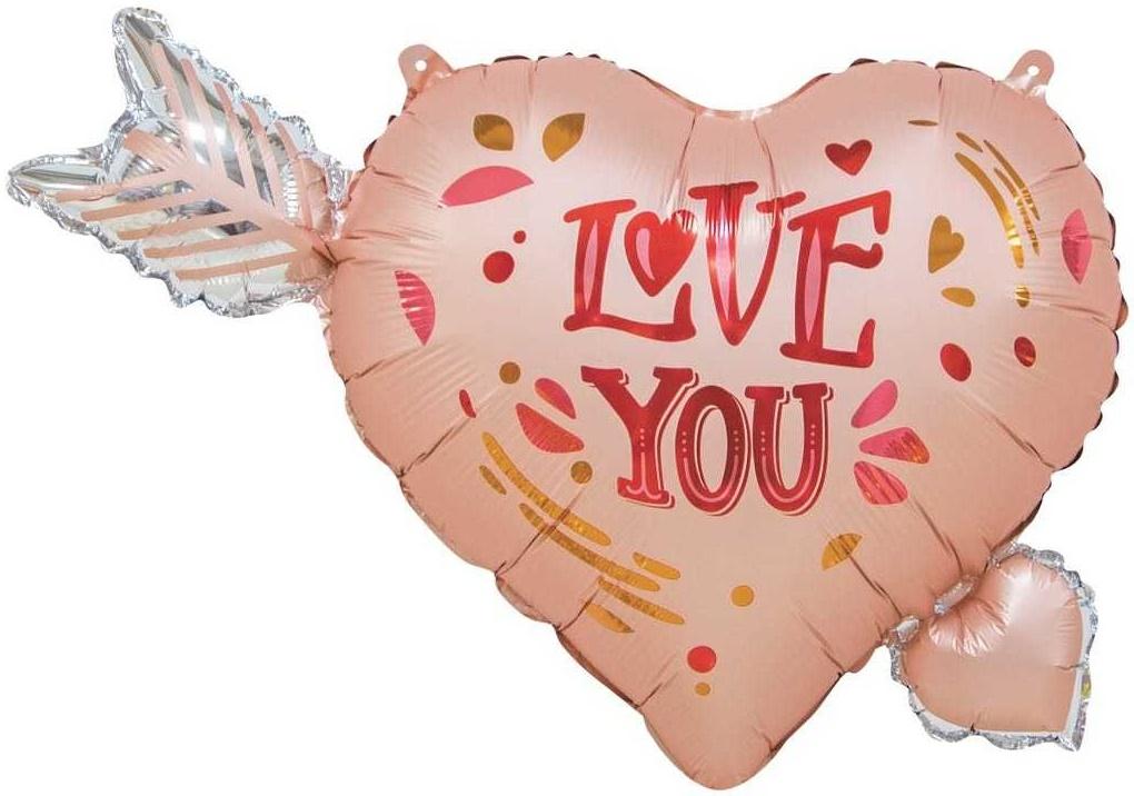 Balon Foliowy Serce Strzała Amor Walentynki 69X54
