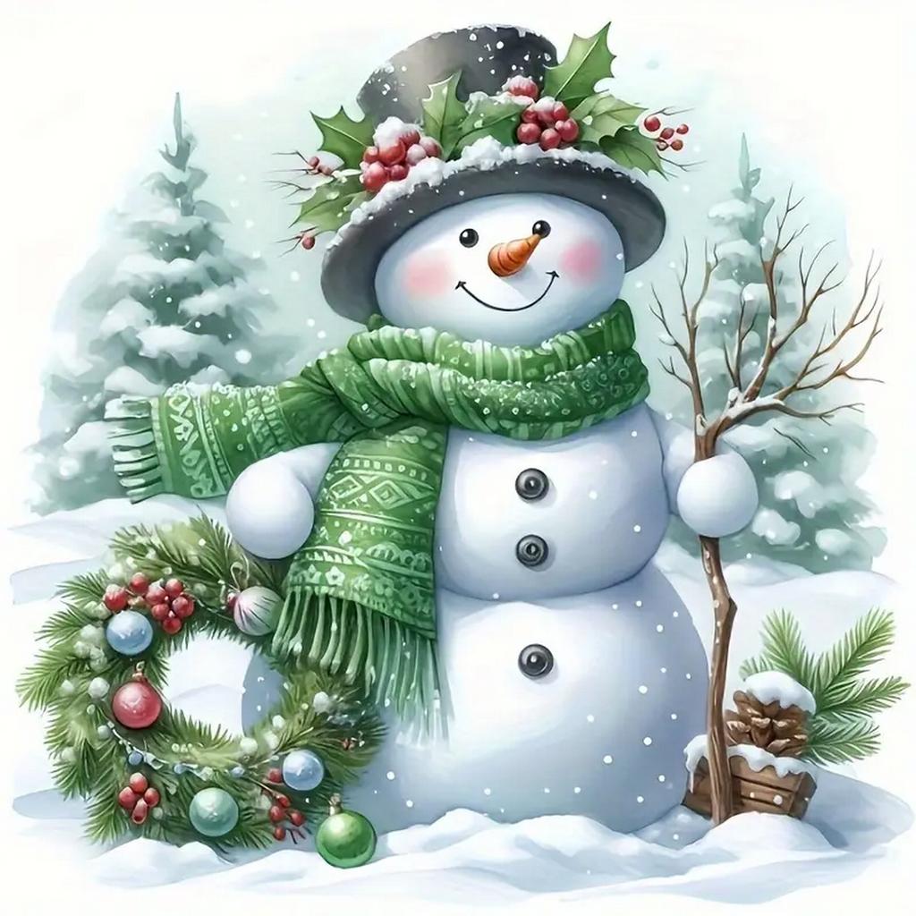 DIY Full Round Diamond Painting Cross Stitch Merry Christmas Santa Claus Snowman Home Decoration Arts Diamond Painting 5d Diamond Art Painting