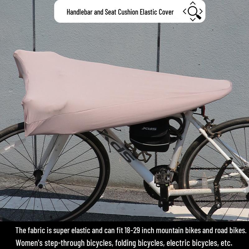 Elastic Sunscreen & Dustproof Cover for Mountain and Racing Bike Handlebar and Seat серый