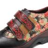 Johnature Retro Women Flats Shoes Genuine Leather Patchwork Printed Round Toe Comfortable Casual Platform Shoes