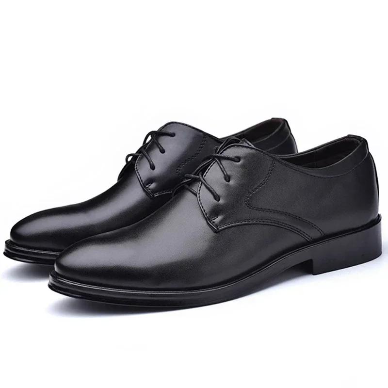 Fashion Spring Men's Leather Shoes Business Formal Shoes Autumn Lace-up All-match Casual Shoes Male Work Office Oxfords Zapatos Hombre