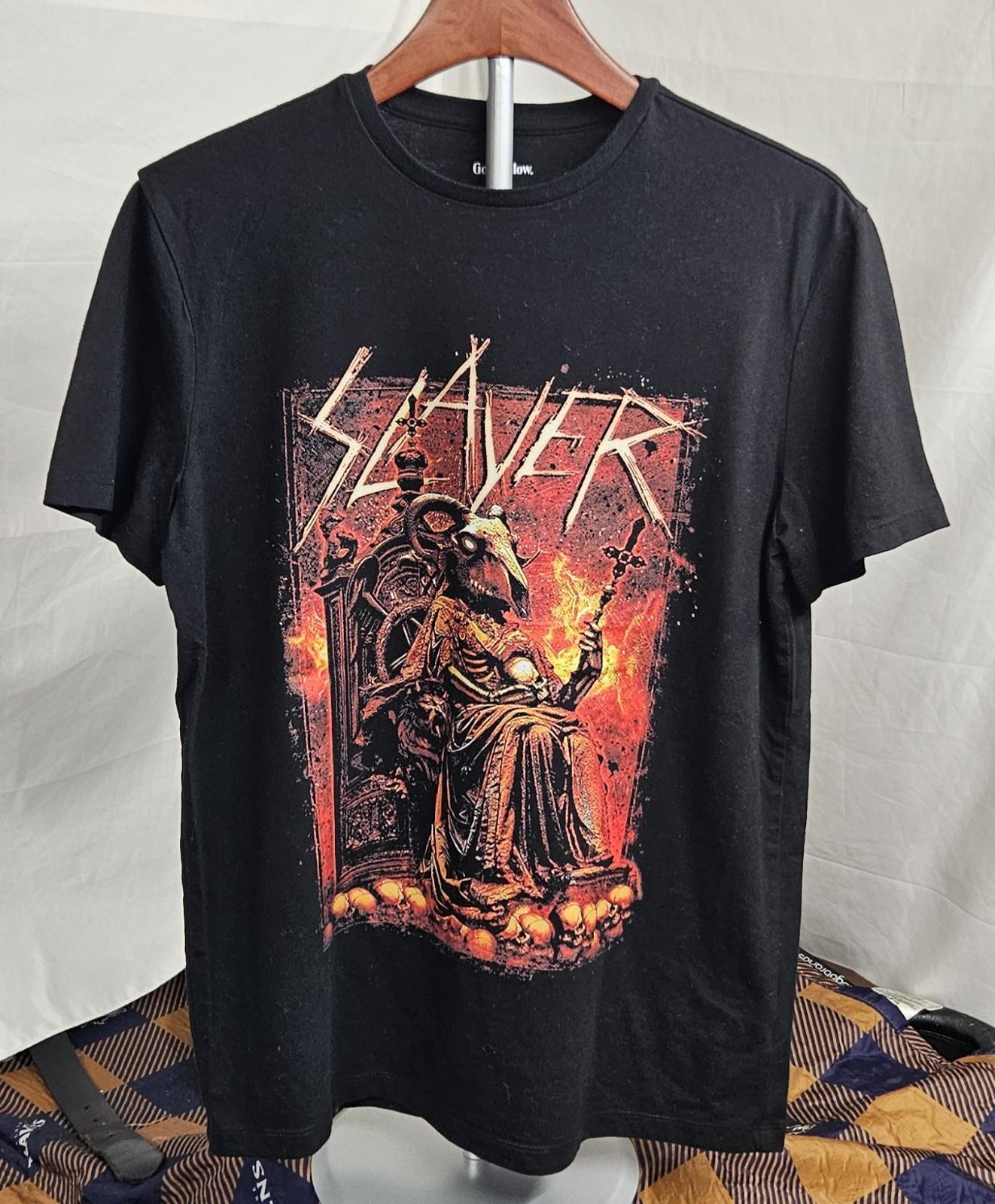 Slayer Goat Skull Graphic Unisex Size Medium Slim Black Unisex T-Shirt S