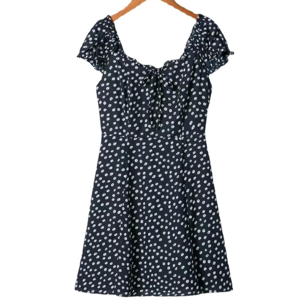 Trendy One-Shoulder Navy Floral Bodycon Mini Dress