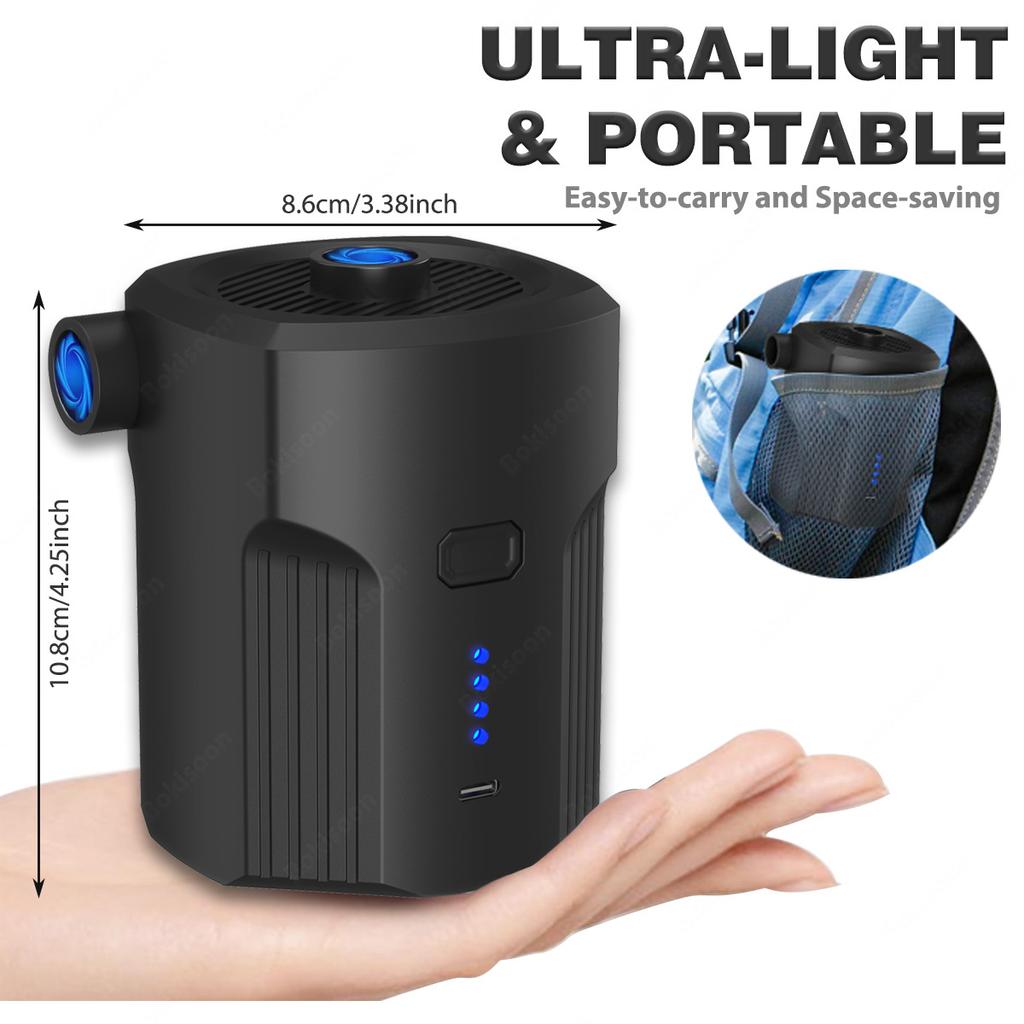 Portable Electric Air Pump for Inflatables with 5 Nozzles for Outdoor Camping,Air Mattress Beds,Boats,Cushion,Couch,Pool Floats