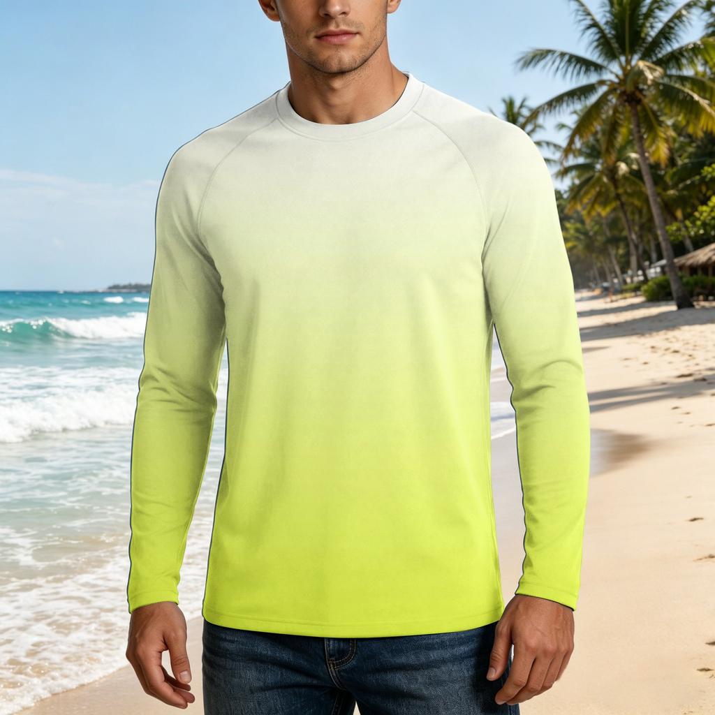 Herren Langarm UPF50+ Sonnenschutzshirt Leicht Atmungsaktiv Schnelltrocknend Outdoor Freizeit Oberteil für Sommeraktivitäten