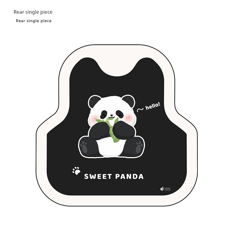

Cartoon Cute Panda Car Floor Mats, Water-Absorbent, Non-Slip, Single-Piece Carpet-Style, Customizable, Universal Type Cute Panda - Rear Row Single Pack((Diatom Mud))
