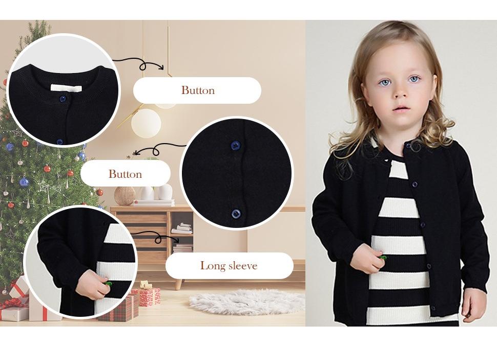 Boy And Girls Cardigan Plush Sweater Long Sleeve Button Down Outwear For Kids