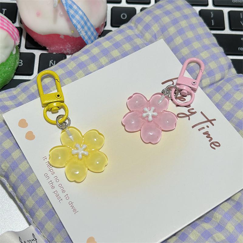 Przezroczysty Wisiorek Kwiat Wiśni Breloczek Dla Dziewcząt Kobiet Brelok Słodki Kreatywny Akcesoria Dekoracyjne do Plecaka Prezenty