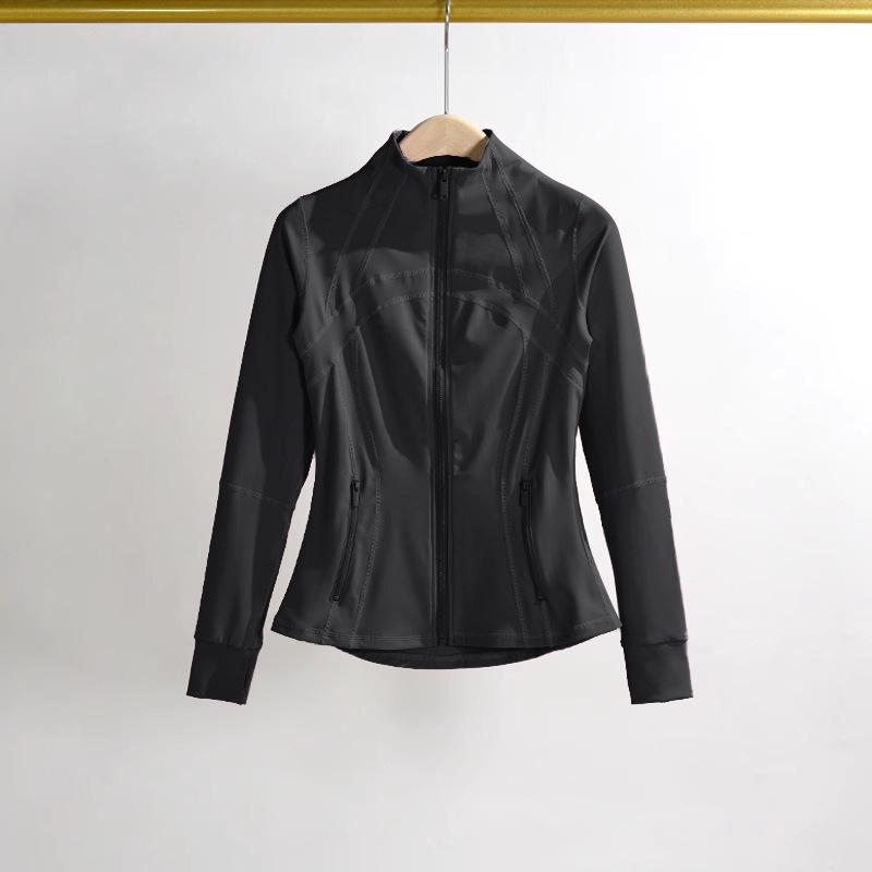 

Женская быстросохнущая приталенная спортивная куртка - Эластичная молния, верхняя одежда для бега и йоги на весну Small