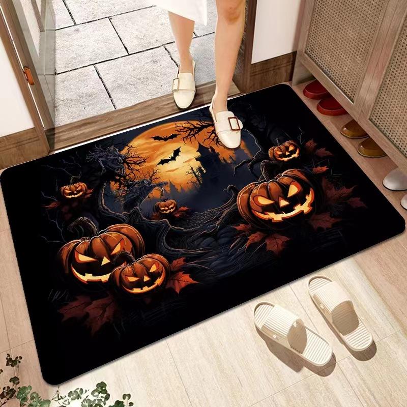 

VIKAMA Halloween-themed funny floor mats for the entrance door, carpet water-absorbing foot mats, party decoration for the home. 40cm x 60cm