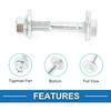 Camber Alignment Bolt No.33306770968 with Nut Gasket Rear Suspension Camber Bolt Kit for BMW X5 2007-2018 Metal Silver Tone