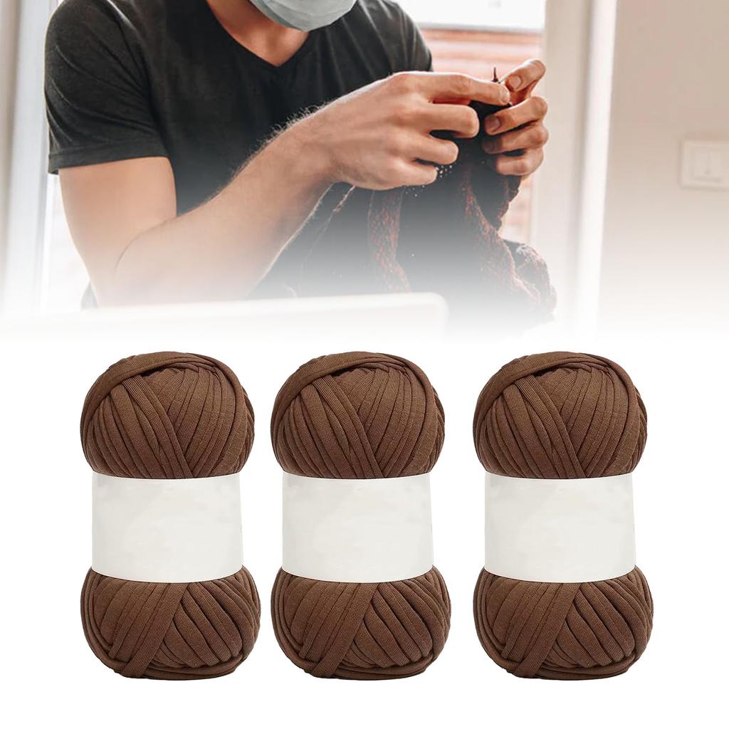 5Pcs Spaghetti Yarn 0.8in Wide Soft Skin Friendly Cotton Bright Color Carpet Yarn for Crocheting Knitting DIY