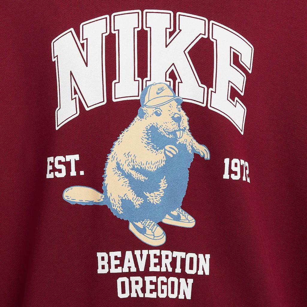 Nike Sportswear Letter Animal Pattern Casual Soft Round Neck Loose Long Sleeve Sweatshirt Women Sweatshirt Team-Red HV1742677