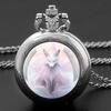 Color Pattern Medium Pocket Watch Retro Flip Decorative Necklace Watch Personality Trend Male and Female Students Quartz Watch