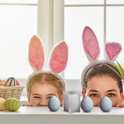 3D Easter Egg Silicone Mold Bunny Egg Shape Aroma Candle Plaster Ornament Molds Crafts Making Supplies Clay Molds