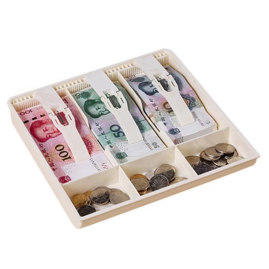 3 Grid Money Cash Coin Register Cashier Box Insert Tray Storage Drawer Organizer