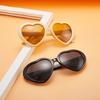 Peach heart Sunglasses love Sunglasses European and American trend frameless conjoined Sunglasses dazzling color glasses