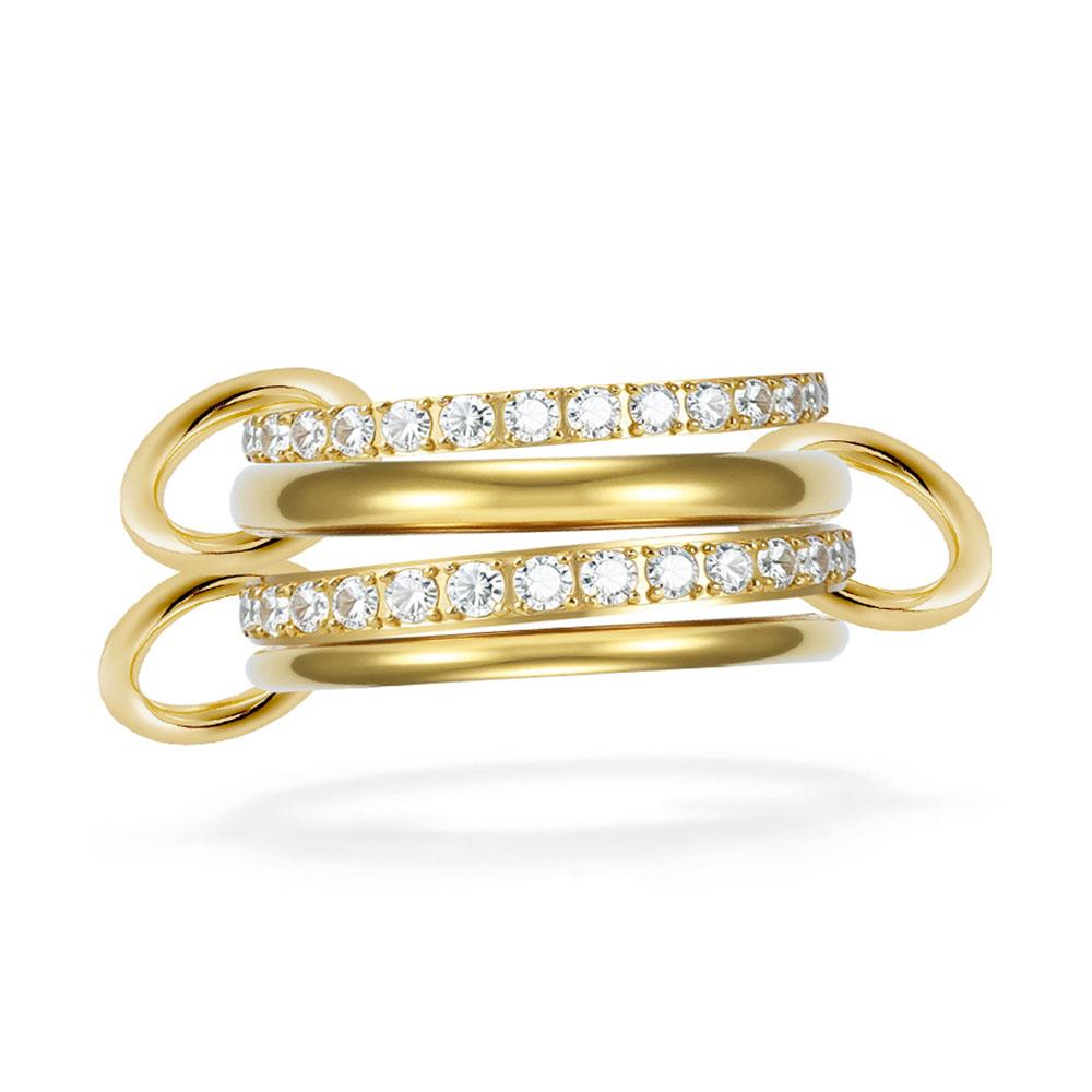 

2025 Four Layer Stacked Multi Ring Diamond Inlaid Women s Ring, Lightweight and Luxurious Index Finger Ring 6