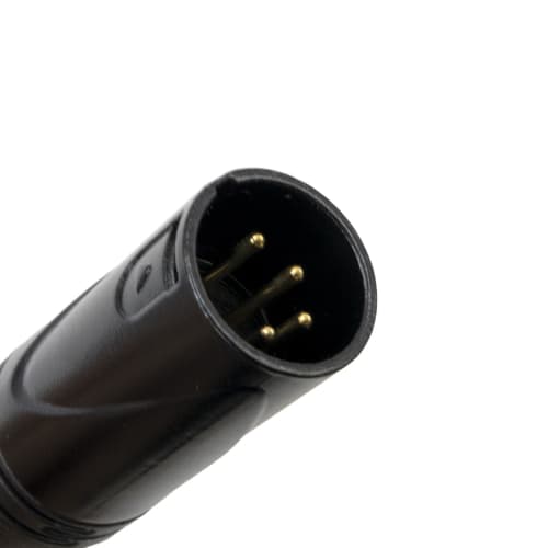 Audio Conversion Cable, XLR (4-pin) to 6.35mm Jack (Unbalanced), 10cm Long, Black