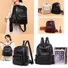 Stylish Pu Leather European Retro Casual Backpack For Women Soft Zipper Closure