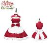 Christmas Woman Sexy Maid Outfit Santa Cosplay Costumes Bow Lolita Wine 5xl Red