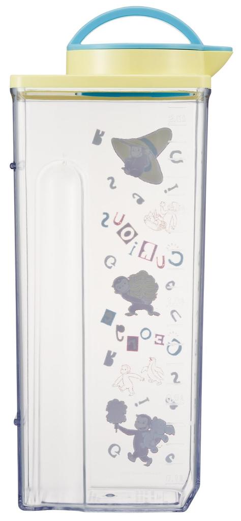 Skater Vertical and Horizontal Water Water Made in Curious George Alphabet Heat-Resistant Bottle, 2.2L, Pitcher, Japan, Design, CJ22N-A