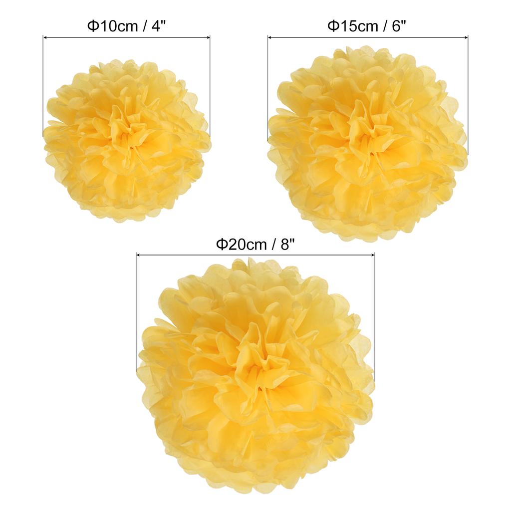 4"/6"/8" Tissue Pom Poms Flowers, 12 Pack Paper Flower Ball for Wedding Bridal Shower Birthday Bachelorette Party