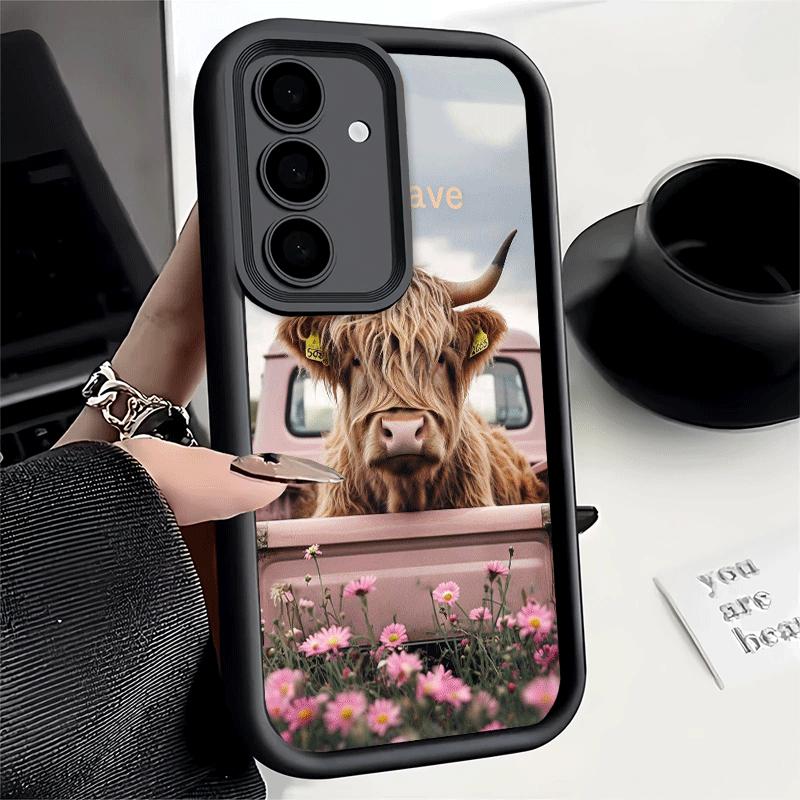 Coque de téléphone pour Samsung Galaxy A17 A16 A15 A14 A13 Vache des Highlands Mignonne A56 A36 A26 A55 A35 A25 A54 A34 A24 A53 A33 A23 A07 A06
