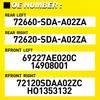 4X Front+Rear Left Right Ide Door Handle for 2003 04-2007 Honda Accord Sedan