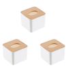 ABWR-3X Square Tissue Box Tissue Box With Wooden Lid Household Removable Mini Wooden Tissue Box