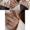 Silver Artistic S925 Open Ring With Unique Twisted Design And Delightful Heart Shaped Zirconia Pink