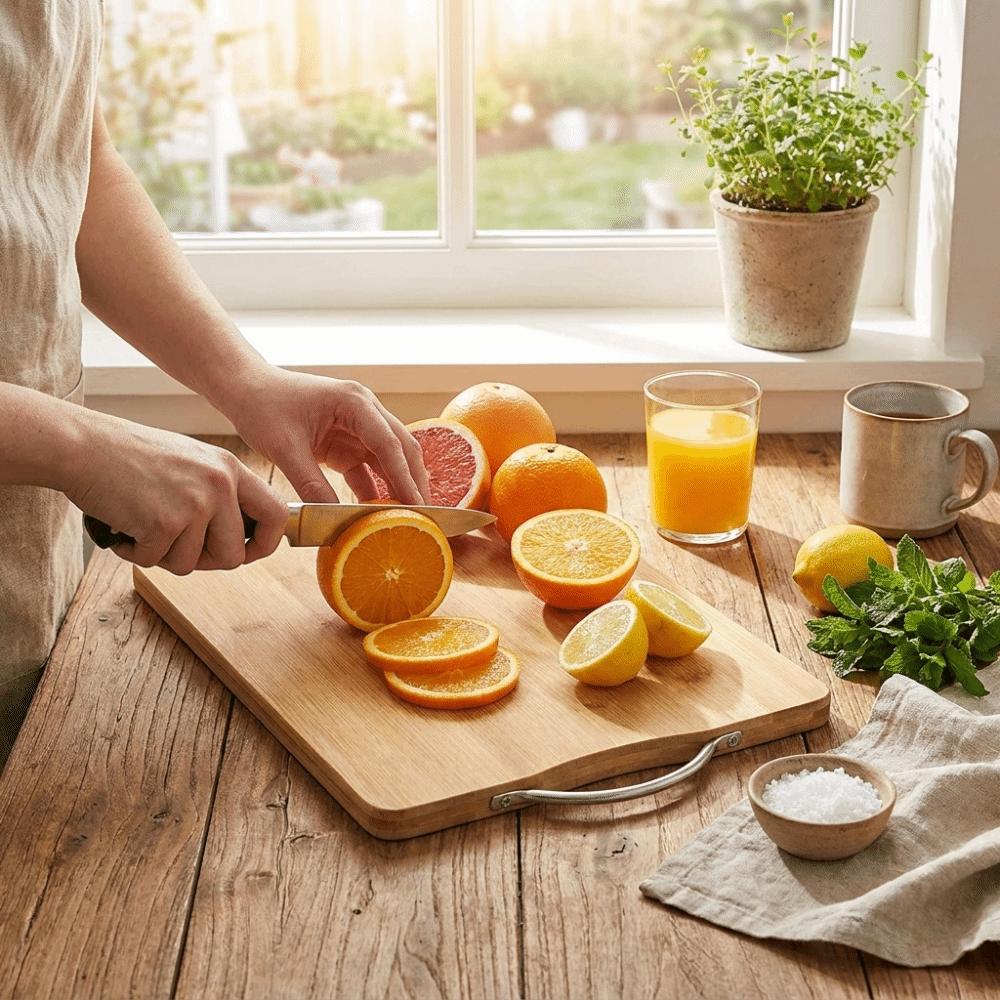 Solid Wood Chopping Block with Handle Wooden Chopping Board Kitchen Supplies Cutting Board Kitchen