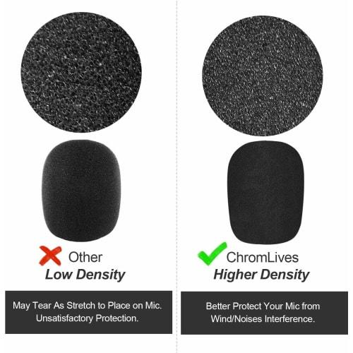 ZOYUBS 30mm Total Length Headset/Label Microphone/Intercom Cover, Mini Windshield, Microphone Windscreen, Microphone Sponge, 8mm Inner Diameter Microp