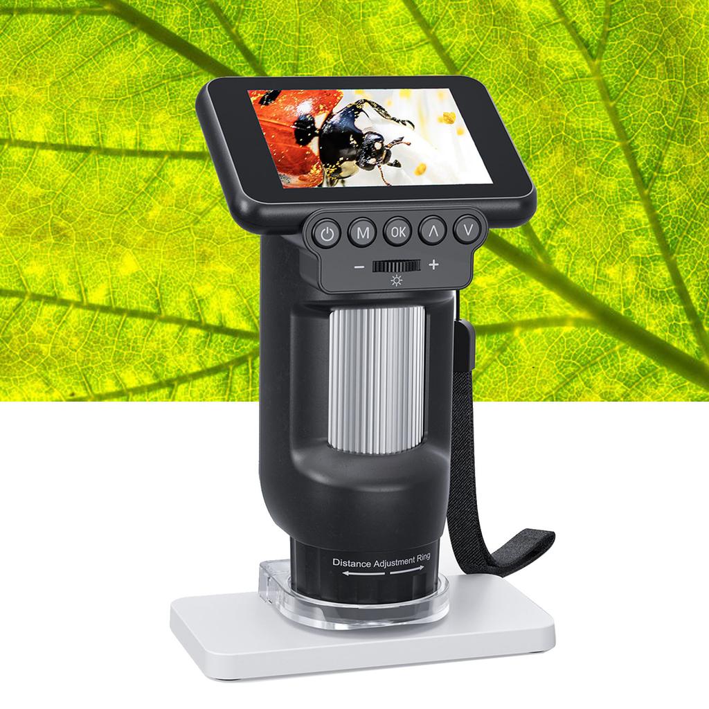 Digital Microscope with 8 LED Lights 2.8 Inch Screen Handheld Magnifier Camera USB PC View 1080P Video Anti Shake