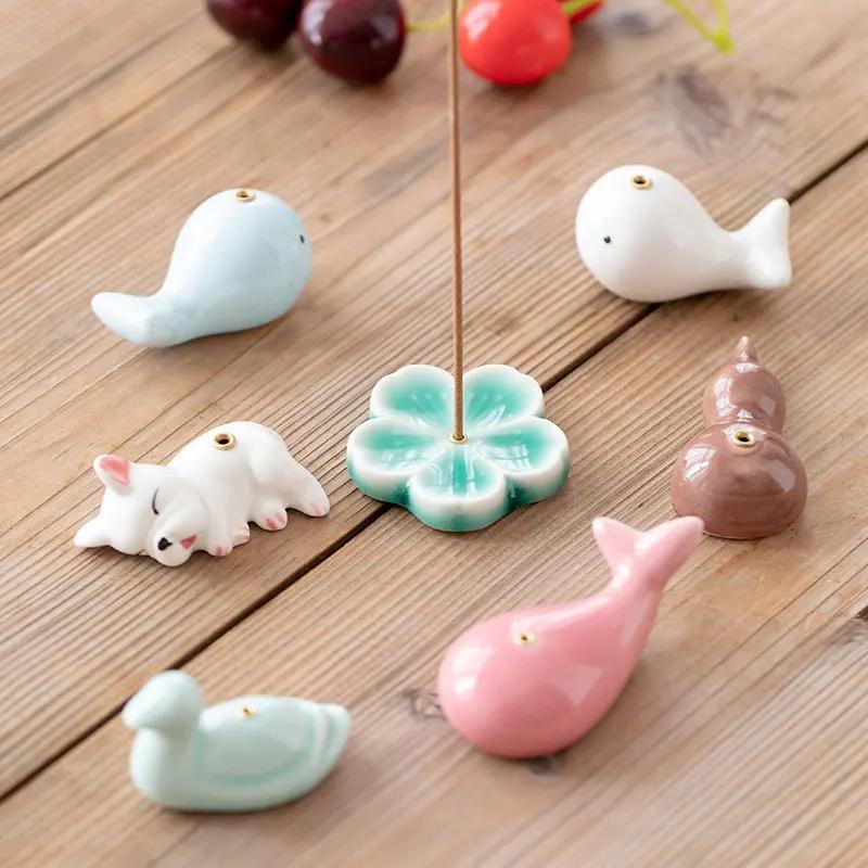 Räucherstäbchenhalter im japanischen Stil Haushalt Niedliche Tier Räucherstäbchenhalter Aromastäbchen Heimdekoration Ornamente Räuchergefäß