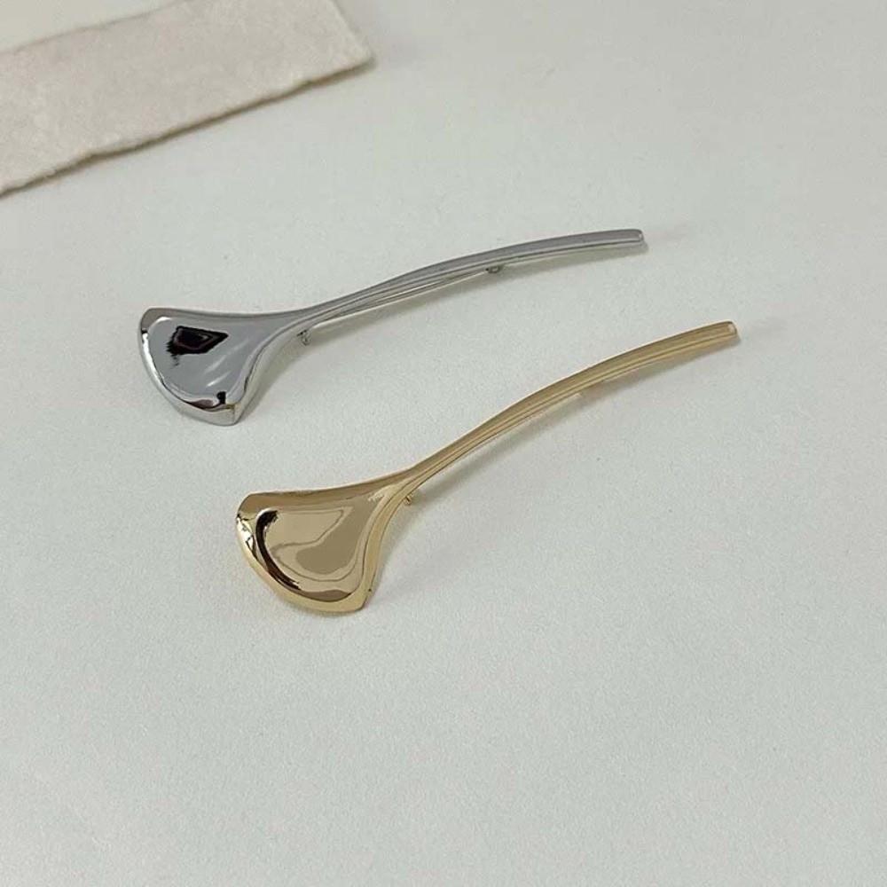 French Style Long Leaf Pin Corsage Ornament Metal Glossy Brooch Ginkgo Leaf Brooch  Party