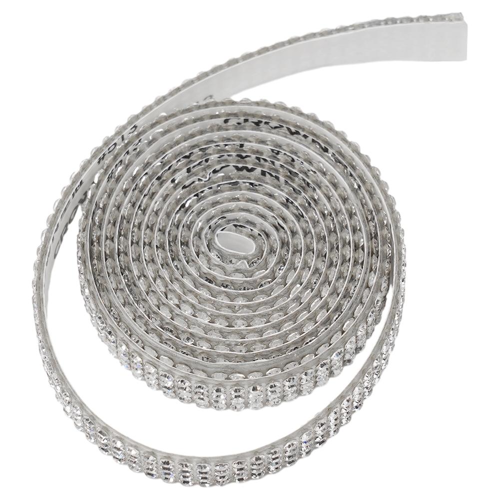 90cm Silver White Car Clothing Decor Rhinestone Decorative Stickers