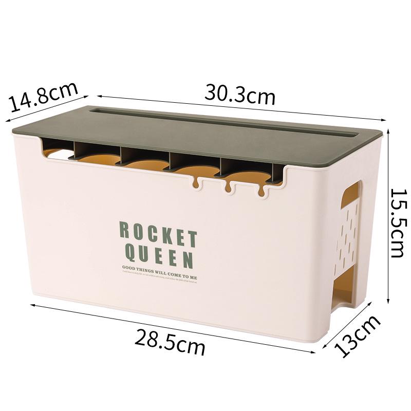Rectangular Power Strip Cable Organizer Box