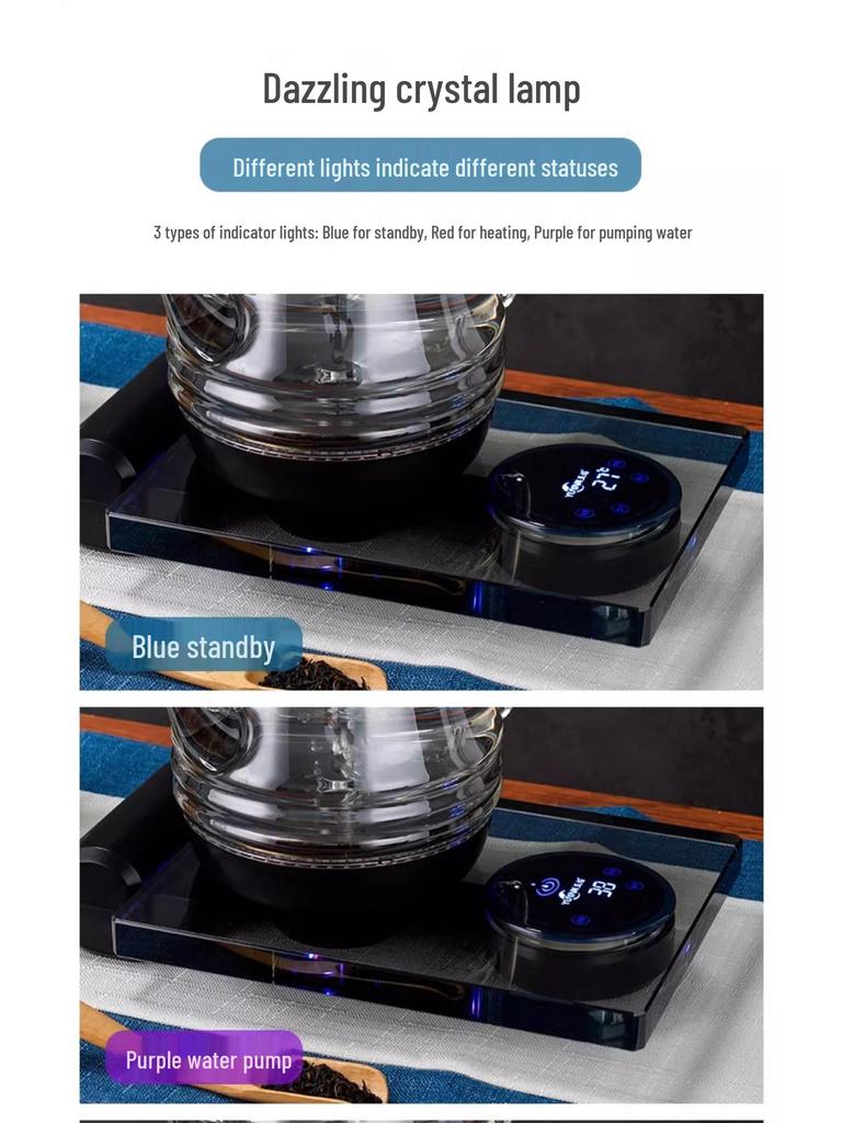 Chytrá skleněná elektrická konvice: Plně automatický bojler na horkou vodu se spodním plněním a speciální izolací pro přípravu čaje.