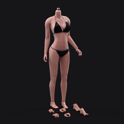Escala Figura de Acción Femenina de Piel Oscura Hermosa con Set de Modelo Grande Muñeca Cabeza Ajustable Cabeza de Belleza Esculpida Cuerpo 1/6, Pechos, Juguete de 12 Pulgadas, Talla 1/6,