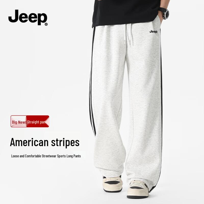 JEEP Men s 2026 Spring Double Stripe Straight Leg Casual Pants M