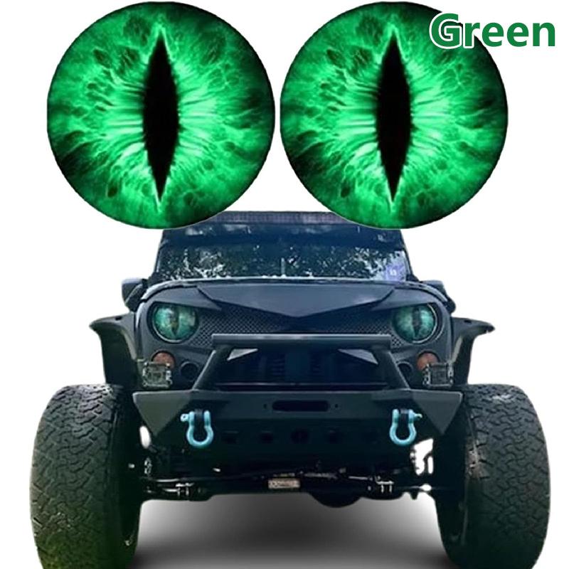 

Наклейки на фары Beast Eyes Animal Eyes Наклейки на фары автомобиля 3D Stereo Eyes Наклейка на фары Jeep Украшение на бампер окна автомобиля зелёный