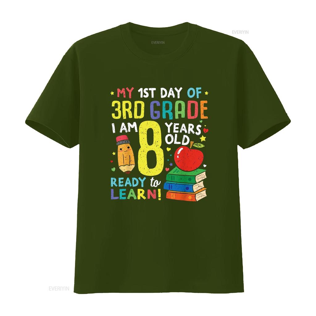 3rd Grade Back to First Day of School T Shirt Boys Girl  vintage Washed streetwear Top For Everyday Wear fashion Stretched