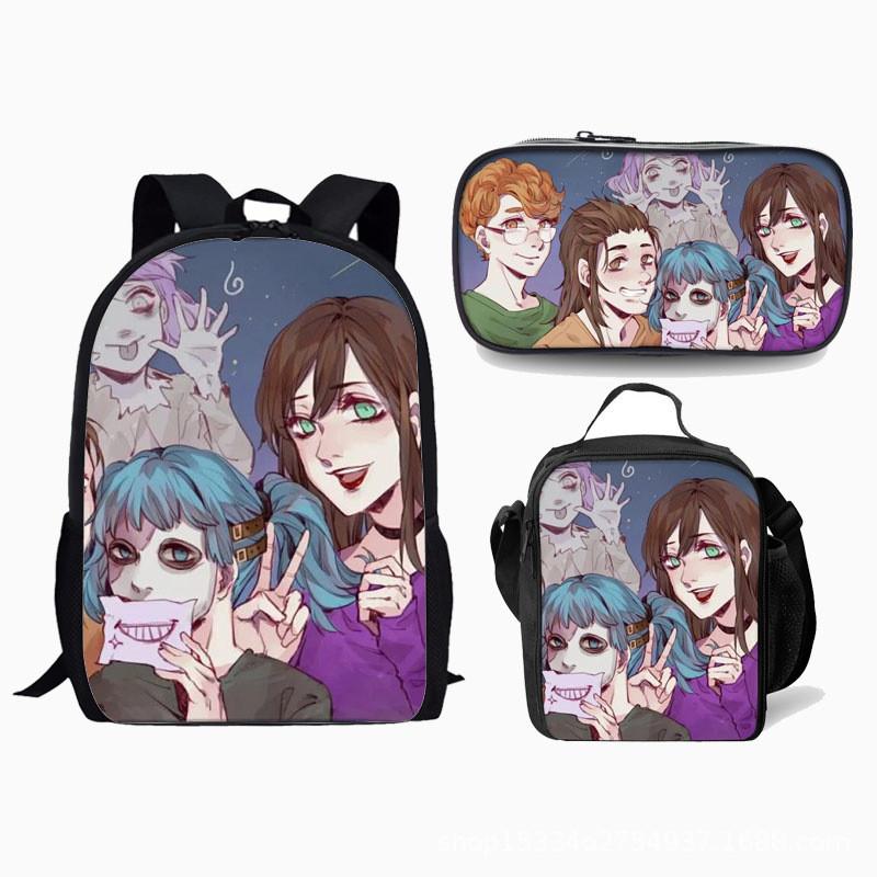 Sally Face Backpack Set With 17inch Large Capacity Student Computer Bag For Daily Use