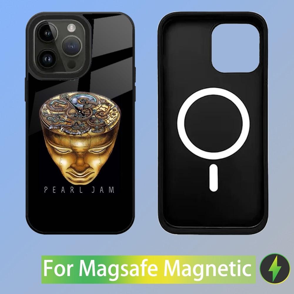 P-Pearl Jam Rock Band Phone Case For iPhone 16,15,14,13,12,11,Plus,Pro,Max Mini Magsafe Magnetic Wireless Charging