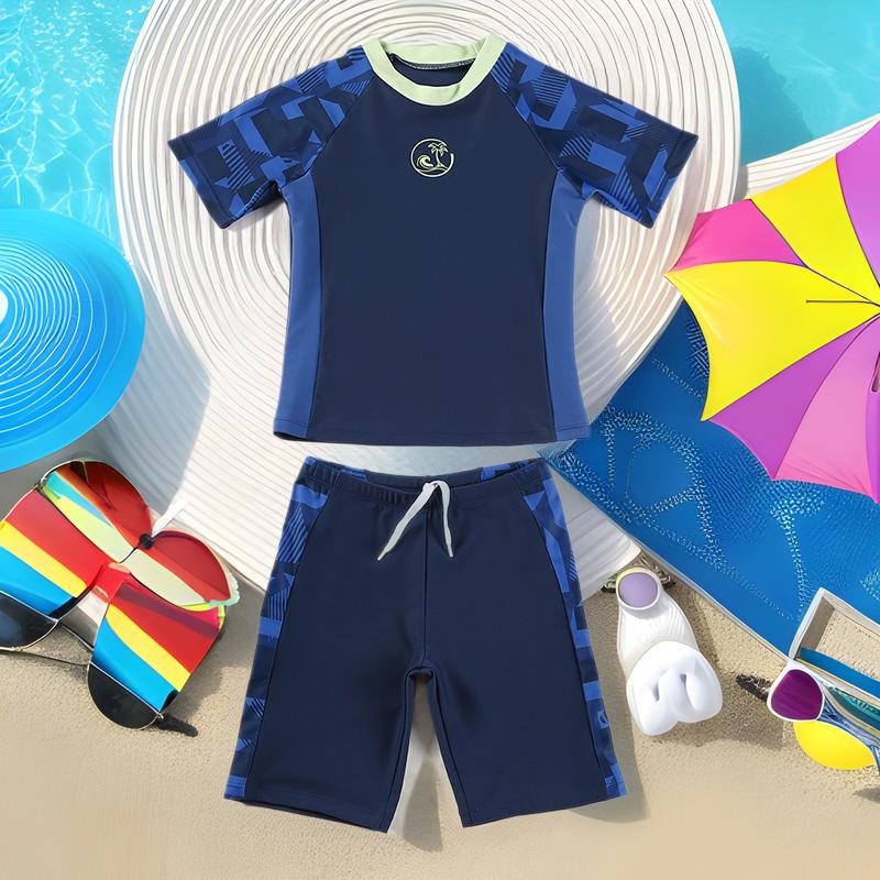 

Boys Long Sleeve Quick-Dry Sun Protection Swimsuit for Toddlers to Big Kids 2XL