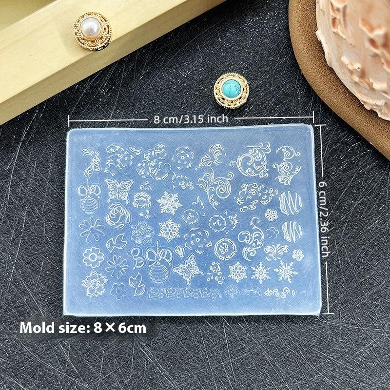 3D Silicone Relief Nails Templates Flowers Butterfly Knot Nail Mold Diy Nail Art Decor Manicure Design Tools